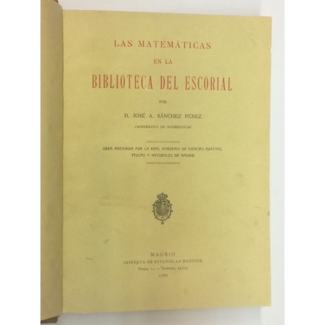 Las Matemáticas en la Biblioteca del Escorial.