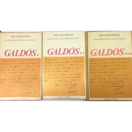 Estudios sobre la novela española del siglo XIX. Tomos VII-IX: Galdós (volúmenes  I, II y III). 