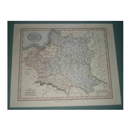 Antiguo mapa de POLONIA POLAND perteneciente a CARY´S NEW UNIVERSAL ATLAS.