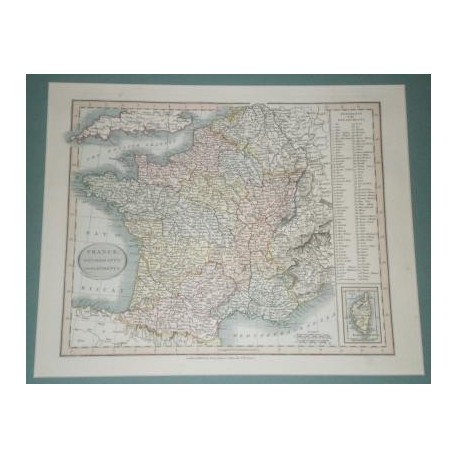 Antiguo mapa de FRANCIA FRANCE perteneciente a CARY´S NEW UNIVERSAL ATLAS.