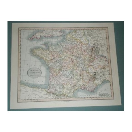 Antiguo mapa de FRANCIA FRANCE perteneciente a CARY´S NEW UNIVERSAL ATLAS.