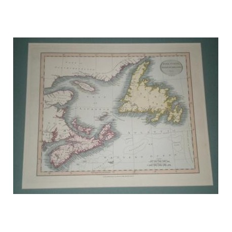 Antiguo mapa de NUEVA ESCOCIA TERRANOVA NOVA SCOTIA NEWFOUNDLAND perteneciente a CARY´S NEW UNIVERSAL ATLAS.