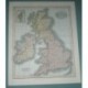 Antiguo mapa de ISLAS BRITANICAS BRITISH ISLES perteneciente a CARY´S NEW UNIVERSAL ATLAS.