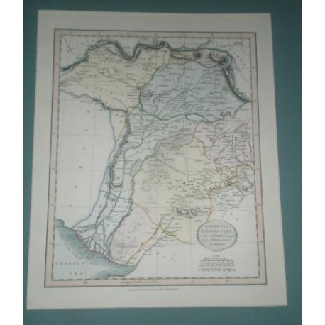 Antiguo mapa de INDOSTAN SYNDETIC HINDOOSTAN perteneciente a CARY´S NEW UNIVERSAL ATLAS.