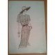 FIGURÍN DIBUJO ORIGINAL ACUARELADO - MODA VINTAGE ESPAÑOLA.