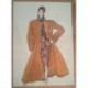 FIGURÍN DIBUJO ORIGINAL ACUARELADO - MODA VINTAGE ESPAÑOLA.