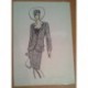 FIGURÍN DIBUJO ORIGINAL ACUARELADO - MODA VINTAGE ESPAÑOLA.