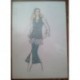 FIGURÍN DIBUJO ORIGINAL ACUARELADO - MODA VINTAGE ESPAÑOLA.