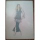 FIGURÍN DIBUJO ORIGINAL ACUARELADO - MODA VINTAGE ESPAÑOLA.