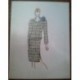 FIGURÍN DIBUJO ORIGINAL ACUARELADO - MODA VINTAGE ESPAÑOLA.