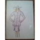 FIGURÍN DIBUJO ORIGINAL ACUARELADO - MODA VINTAGE ESPAÑOLA.