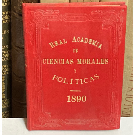 ANUARIO DE LA REAL ACADEMIA DE CIENCIAS MORALES Y POLÍTICAS. AÑO 1890.