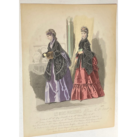 Litografía de moda perteneciente a la obra LES MODES PARISIENNES nº 1400. 